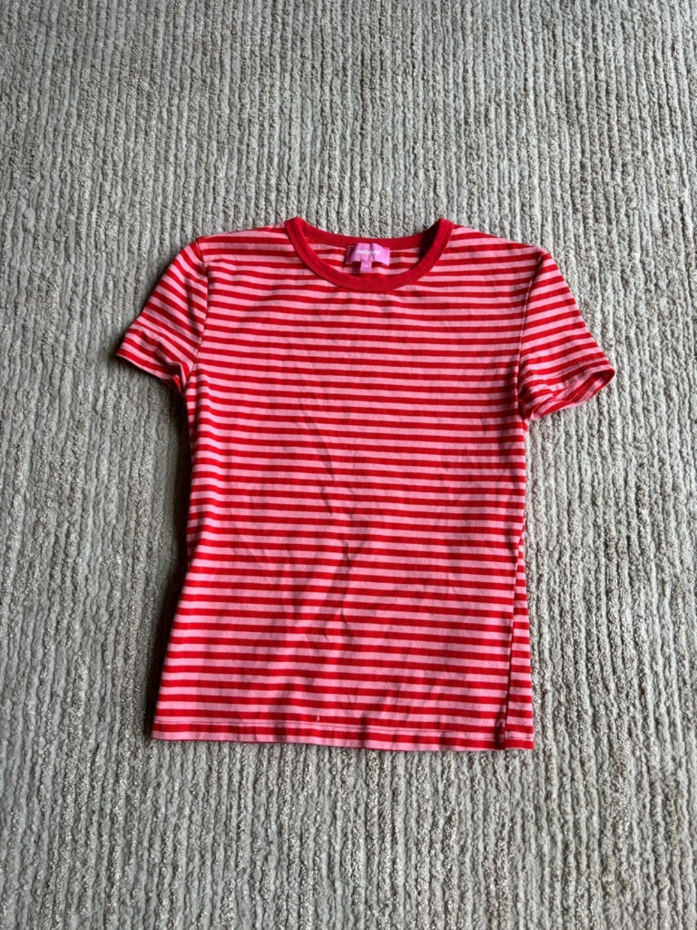 EDIKTED Red & Pink Striped Short-Sleeve Tee